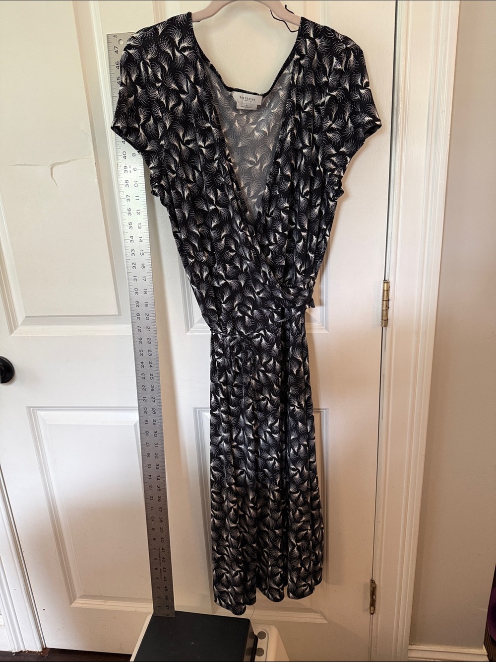 Van Heusen Black and White Printed Midi Dress